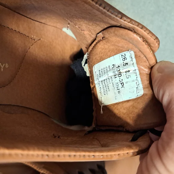 Christian Gallery Mens Elegant Tan Leather Oxfords Shoes Size 8.5 - Picture 3 of 5